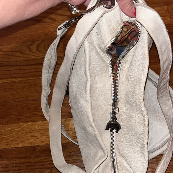 Laura Di Maggio cream leather hobo bag , cross or tote. Made in Italy/ preowned - Picture 8 of 12